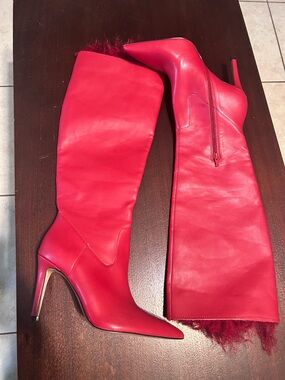 Steve Madden Red Over-the-Knee Pointed Stiletto Boots